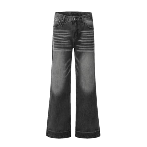 Men's Washing Jeans Wide Leg Loose Straight Denim Pants