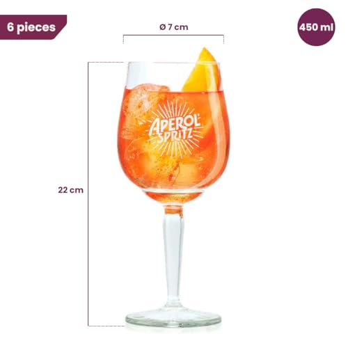 Aperol Spray Glasses 450 ml Set of 6