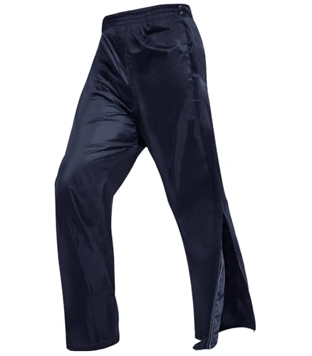 RainRider Rain Pants for Men Waterproof Full Zipper Legs Over Pants Women Rain Trousers for Work Fishing Golf(Navy, XL)