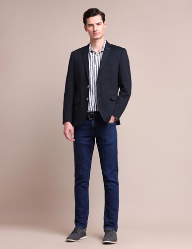 Image of Arrow Men's Regular Fit Checkered Blazer - Single Breasted, Button Closure Stylish Blazer for Men