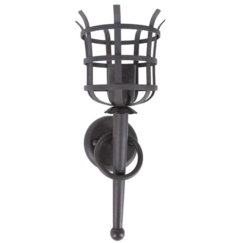 Wandleuchte Wandfackel Fackelleuchte 230V Wandlampe Rostoptik E27 Rustikal Höhe 38cm