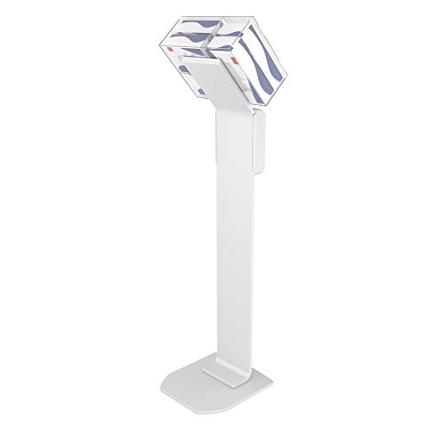 Image of Sanitizing Station Stand- CTA Premium Locking Heavy-Duty Secured Stand with Acrylic Glove, Mask Box & Contactless Soap /Hand Sanitizer Dispenser for Offices, Schools & Public Area, White (SAN-STT1W)