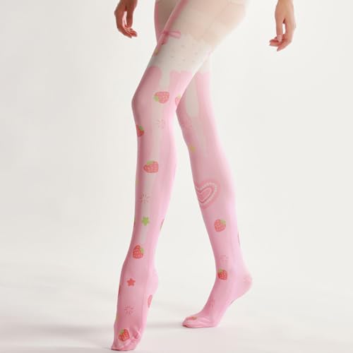 Women's Patterned Tights with Designs Lolita 140D Velvet Cute Pantyhose Opaque Stockings4