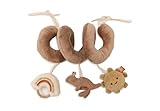 Jollein Spirale d’activités bébé, Kangaroots, jouet bébé pour cosy et parc, avec boucles de fixation, stimule les sens et la motricité, jouet sensoriel bébé