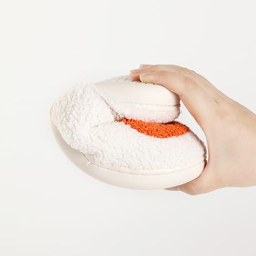 Image of Halloween Pumpkin Slippers for Womens Mens Plush Warm Spooky Lantern Pumpkin Slippers House Shoes