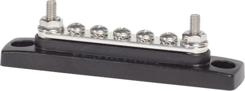 Blue Sea Systems 2304 100 Amp Mini BusBar with 5 screws, One size, Without Cover, Black
