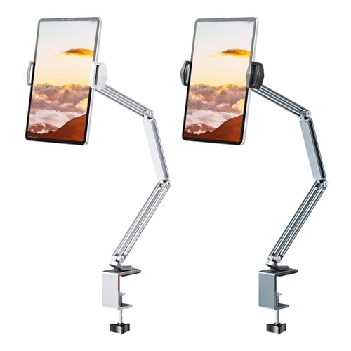 Soporte de aluminio para tableta con abrazadera universal mecánica anticaídas 4