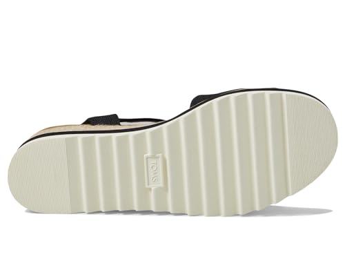 Image of TOMS Women's Diana Wedge Heel Sandal, Leather Upper, Rope-Wrapped Midsole, Adjustable Strap, Buckle, OrthoLite Insole
