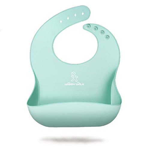 ALIXIN-Bavoirs Silicone Pour Bébés et Tout-Petits,Bavoir de Sevrage Pour Nourrisson,Receveur de Nourriture Large,Bavoir Pour Bébés,Très Doux et Facile à Nettoyer,Bavoirs Unisexes Propres. (Bleu)