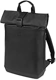 Moleskine (Klassischer Rolltop Allzweckrucksack, PC-Rucksack kompatibel mit Tablet, Laptop, Notebook, iPad, Computer bis 15'', Größe 40 x 32 x 12 cm) Schwarz