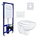 Hänge Wand WC mit Spülkasten, Vorwandelement, Schallschutz und Betätigungsplatte Komplett-Set