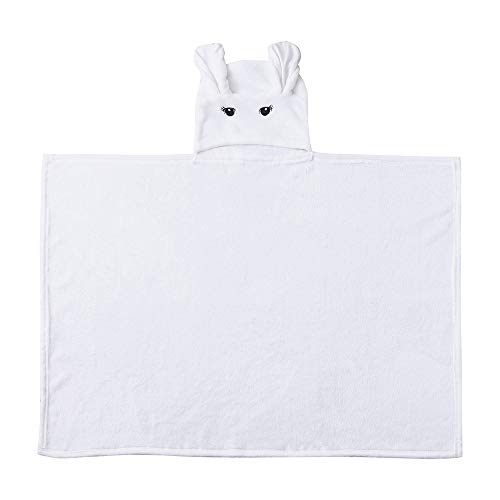 baohooya Accappatoio Neonato Bambino E Bambina con Cappuccio Accappatoi di Flanella Assorbente Telo da Bagno Asciugamano Pigiama in Cotone Bambini Regalo, 72 X 97Cm (0-24 Mesi, Bianco)