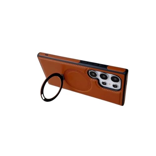 Coque Samsung S23 Ultra en cuir rouge mat avec support - 6
