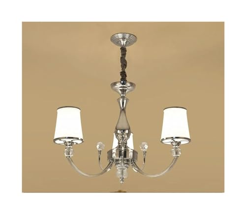 Lustre en cristal chromé E14 suspension haut de gamme pour grand salon moderne