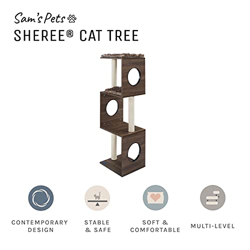 Árbol para Gatos Sheree 50" Marrón Oscuro Moderno miniatura 6