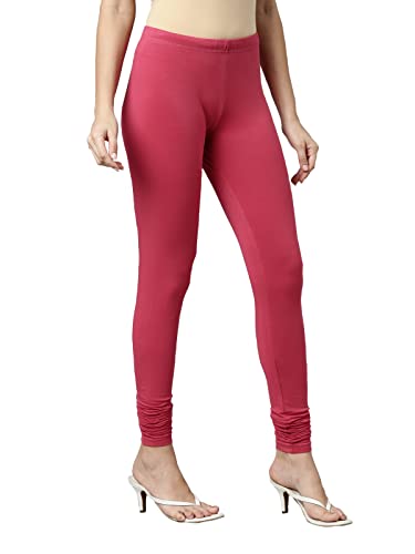 Image of GO COLORS Soft Cotton Stretch Churidar for Women | Breathable, Mid Rise, Full Length, Rusty Rose