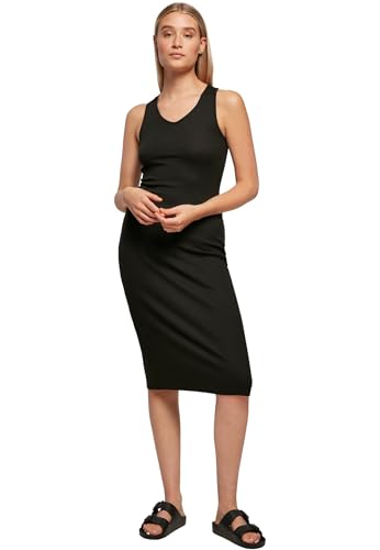 Urban Classics Damen Women's Midi Sleeveless Rib Dress Kleid, Schwarz, M EU