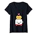 Femme Toast et grille-pain Kawaii Toast Bread Toaster Grille-pain T-Shirt avec Col en V