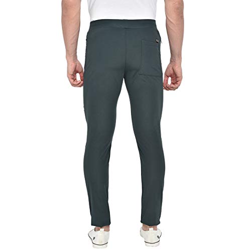 Image of BEEVEE Mens Forest Green 4way Stretch Elasticated Knits Trackpant with Drawstring.