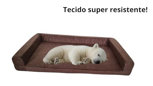 Cama Sofá Pet Grande 120x80x17cm Lavável e Resistente - Escolha a Cor - Pet Querido (Marrom)