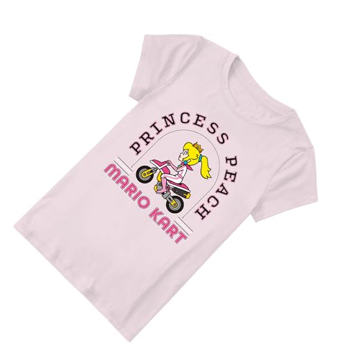 Image of Nintendo Girls Princess Peach Shirt - Mario, Zelda, Kirby, Princess Peach and Donkey Kong Girls Short Sleeve Tee