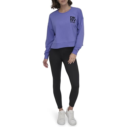 DKNY Women's Embroidered Logo Cropped Crewneck Sweatshirt
