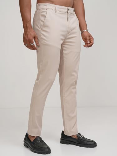 Image of Highlander Men's Slim Fit Formal Trousers | Ankle Length |Smart Trousers for Men | Chino Trousers for Men|Elegant Design | Comfortable Fabric for Daily Work & Formal Occasions