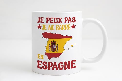 Groovy crea Cadeau souvenir Espagne - Je peux pas je me barre en Espagne - Idée cadeau anniversaire Espagne humour - Mug espagnol