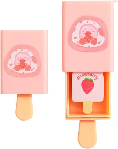 AK Store Pencil Eraser Magic Box Popsicle Shaped Ice Cream Drawer Modle Rubber Eraser Stationary School for Children, Kids, Birthday Return Gifts (1)