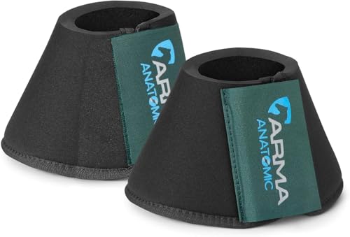 Image of Shires Arma Neoprene Bell Boots - Anti-Spin Double Lock Shock Absorbing Horse Overreach Boots Black Cherry /Cob