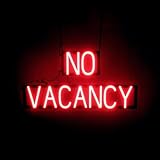 SpellBrite NO VACANCY Sign | Hospitality-Related Sign with Neon Look, Red LED Light Source | 29.9