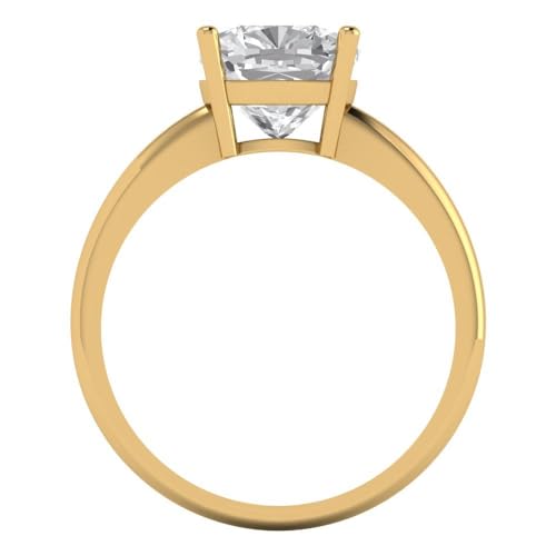 Clara Pucci Solid 14K White Gold Moissanite Ring - 2.5 tcw Radiant Cut Certified Solitaire Engagement Ring for Women, Promise Bridal Rings for Women, Wedding Ring for Women4