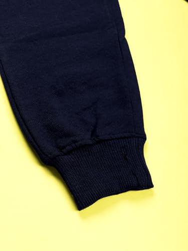 Image of KiddoPanti Boys Solid Fleece Track Pants | Cotton Poly Fleece Fabric | Ankle Length Bottom Rib | 2 Front Patch Pocket | Elastic Waist & Drawcord | Jogger Track Pants for Boys