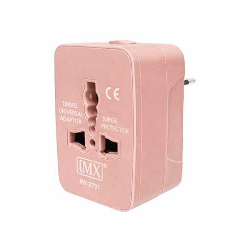 Image of MX Universal Travel Adapter All in One Worldwide Plug Adapter, International Plug Converter for Europe UK USA India, Multi Plug Universal Socket with Surge Protection, International Travel Adapter