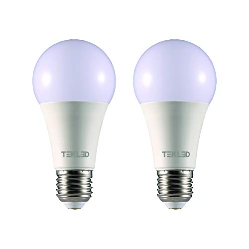 TEKLED® A60 DIMMABLE LED Bulbs | E27 Edison Screw | Energy Saving 9W Light Bulb 60W Incandescent Bulb Equivalent | 2700K 765LM | 2-Pack | Warm White