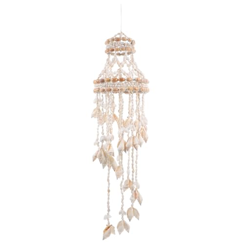 Toddmomy Carillon À Vent en Coquillage Nacré Suspendu 23.62 Pouces Décoration Murale Naturelle pour Jardin Salon Chambre Extérieur Élégant