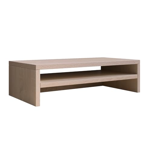 MB Muebles Bonitos, Soporte para Monitor Ordenador Adelis, Melamina Mate, Color Sonoma, Ancho 46 x Alto 13 x Profundo 23 cm
