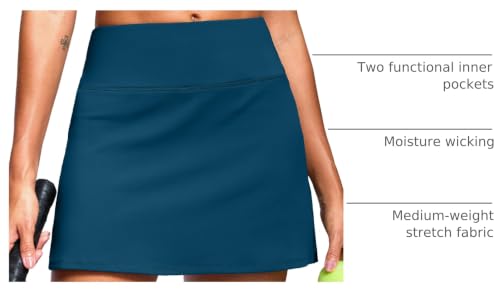 Image of SANTINY 13.5 inch /15 inch Skorts for Women with 2 Pockets High Waisted A Line Casual Pickleball Golf Skort Athletic Tennis Skirt