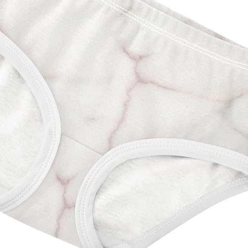 White Gray Marble TPink Veins Toddler Underwear Floral 2t Cotton Little Girl Panties Bright Kids Undies Briefs4