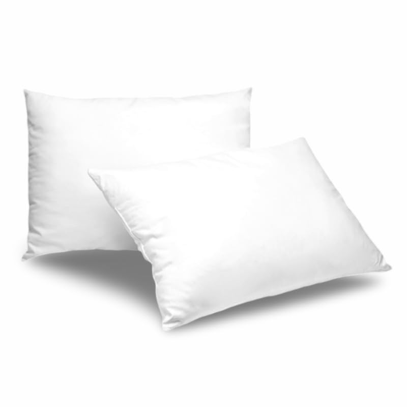 Pack de 2 Almohadas Economicas, Funda de Algodón, Memory Foam Mix, Color Blanco, Medidas de 70 cm de Largo x 48 cm de Ancho.