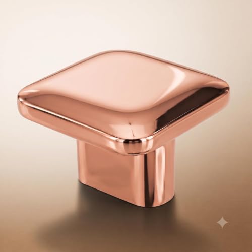 Image of JAGGER JAG401 Drawer Knobs for Home & Office - Durable and Elegant Stainless Steel Door Knob for Cabinets, Cupboards & Dressers (2, Rose Gold (Square))