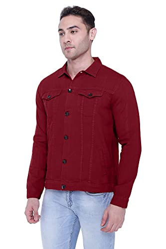 Image of Men Regular Fit Washed Full Sleeve Denim Jacket