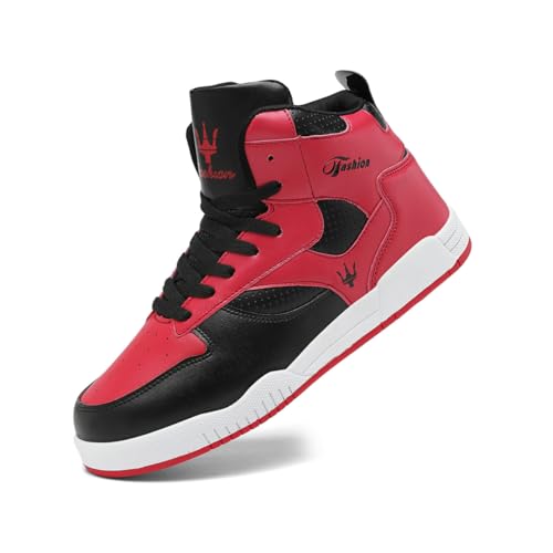 AARDIMI Zapatillas altas para hombre, zapatillas de senderismo, zapatillas altas para fitness, zapatos altos, 730 Red, 39 EU