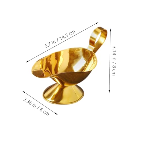 Salsiera in Acciaio Inossidabile Addensata Barattolo per Salsa e Condimenti Multiuso Elegante Gravy Boat Oro per Casa e Ristorante Dispenser per Salse di Bistecca Pepe e Insalata - immagine 3