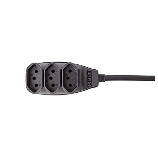 Extensão elétrica 10A Preta de 3 Tomadas Tripolar com cabo de 1.5m Multicraft, EXT3TTR1M