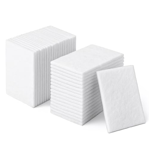 40 PCS White Non Woven Pads Light Duty Scouring Pad Abrasive Surface Scrubber Non Scratch Scrubbing Pad Multi Scouring Sponge for Home Workshop Cleaning Polishing(4 x 6 Inch)