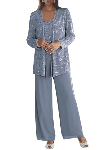 Senunlia Chiffon Grandmother of The Bride Pant Suits...