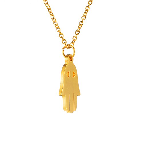 AOCHEE Good Luck Protection Hamsa Fatima Hand Palm Pendant Necklace 3 Colors3