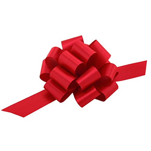 Red Christmas Gift Pull Bows - 5" Wide, Set of 10, Healthcare Workers