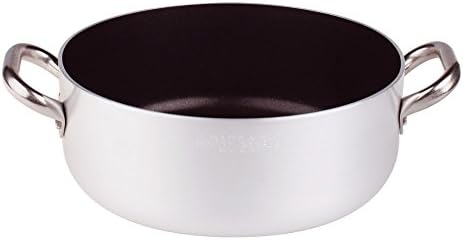 Pentole Agnelli Professional Aluminium Anti - Adherent Casserole Pot 3 Mm. Thick With 2 Handles, Diameter - 24 Cm